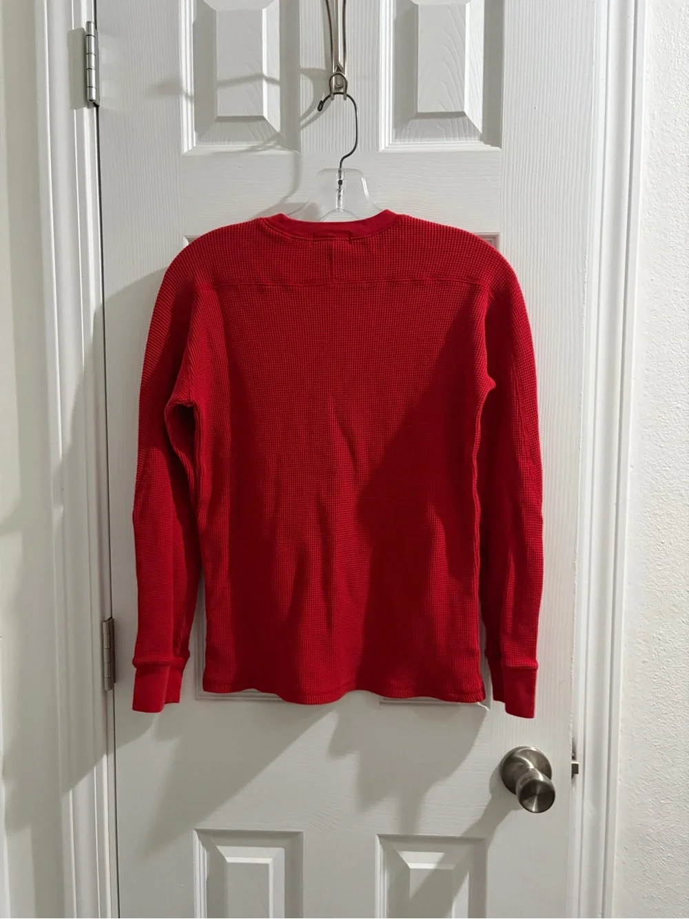 Ralph Lauren Red Crewneck Graphic Waffle-Knit long sleeve